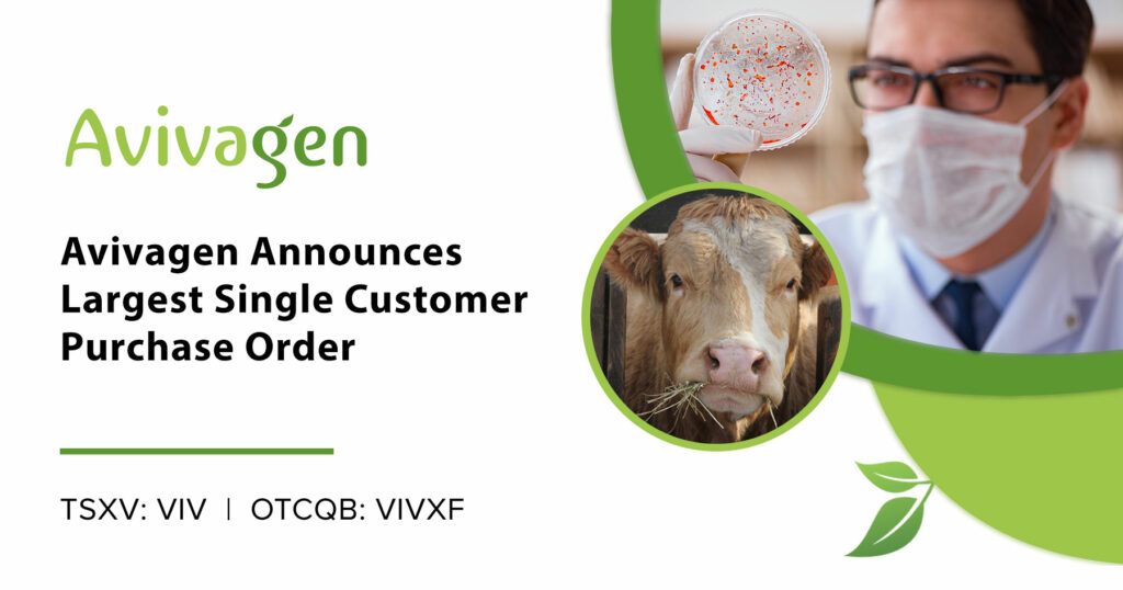Avivagen Announces Largest Single Customer Purchase Order